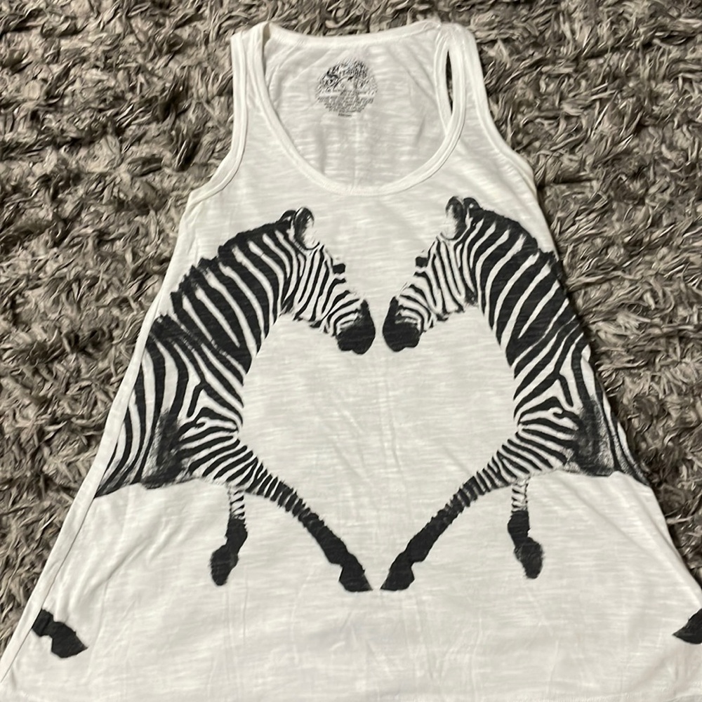 Stranded zebra tank top.